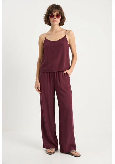 Askılı Dokuma Modal Bluz Pantolon Alt-üst Takım 9298 60281024 - Koyu Bordo