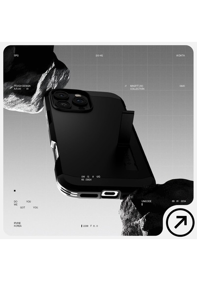 İphone 16 Pro Max İle Uyumlu Magsafe Kılıf Tough Armor Mag Fit Black - Acs08013