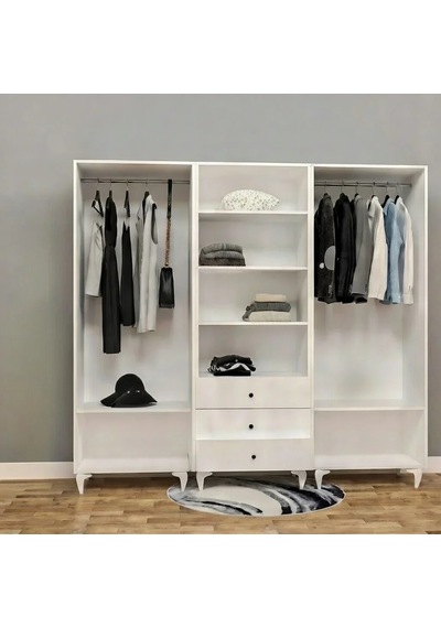 6 Kapılı Country Gardırop Mdf Sis Gri 6 Kapılı Country Gardırop Mdf Sis Gri