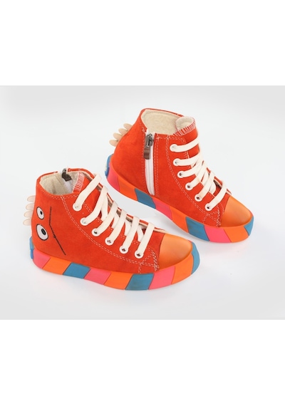 Canavar Turuncu Süet Erkek Çocuk Sneakers-Turuncu