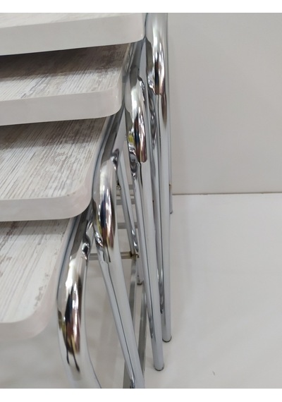 Zigon Sehpa 4'Lü Metal Model Transmisyon Nikelaj Ayak Ahşap Merme (422100587)