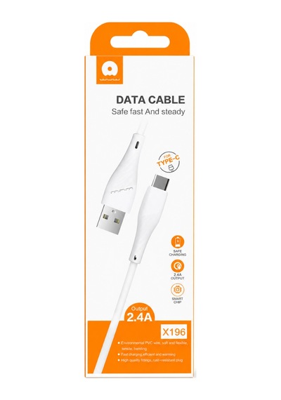 X196 Type-c Hızlı Data Ve Şarj Kablosu 1 Metre - 2.4a Güvenli Şarj 1 Adet