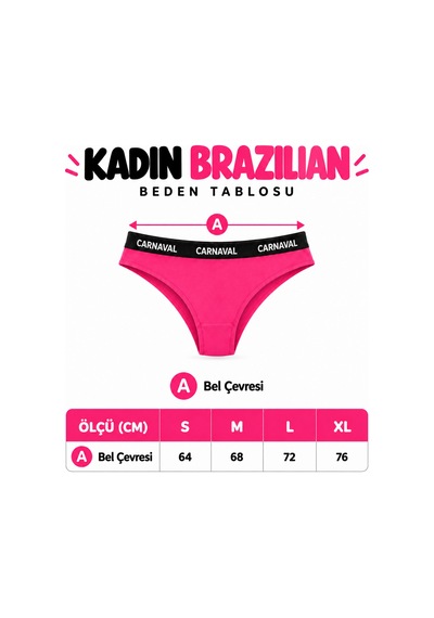 Carnaval Socks Bira Desenli Kadın Brazilian Külot Pamuklu Likralı Siyah Çok Renkli