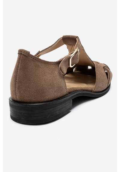 Luvishoes Dexara Toprak Süet Hakiki Deri Kadın Sandalet