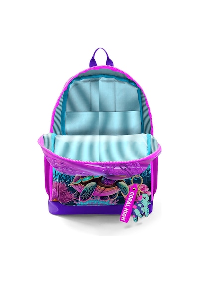 Coral High Kids Pembe Mor Kaplumbağa Desenli Okul Sırt Çantası 23756
