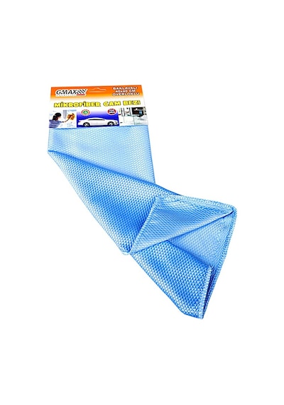 Oto Mikrofiber Baklavalı Overloklu Lüks Çift Yüzlü Çizmez Yüksek Emici Tüy Bırakmaz Araç Cam Bezi 40X40 Cm Mavi