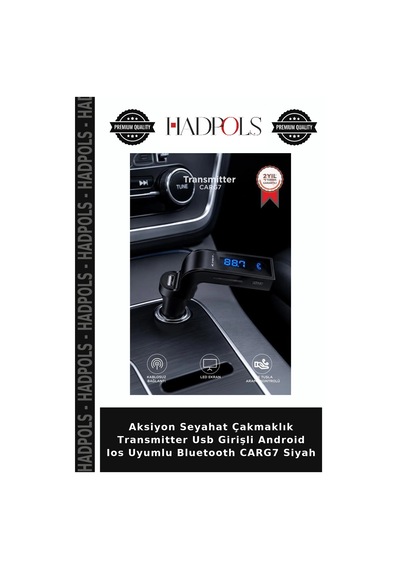 Aksiyon Seyahat Çakmaklık Transmitter Usb Girişli Android Ios Uyumlu Bluetooth Carg7 Siyah