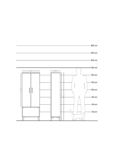 Arges Dolap 2 Raflı 2 Kapaklı Tek Askılı 60x30x163 Aytaşı-ant... Aytaşı