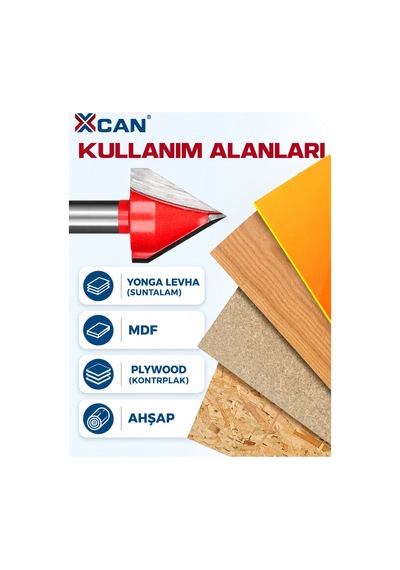 60 V Kanal Freze Ucu Ø16 Mm 6 Mm Şaft Gravür Ve Kanal Açma