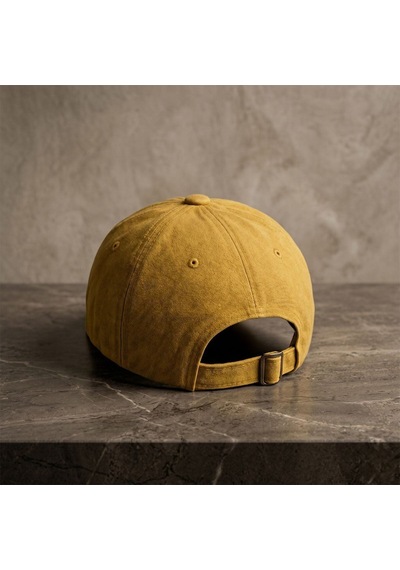 Bk Gift Kişiye Özel Harf Nakışlı Vintage Sarı Beyzbol Şapkası Unisex Eskitme Kumaş Metal Tokalı