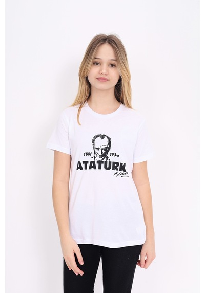 Toontoy Kids Toontoy Unisex Çocuk Baskılı Tişört Beyaz