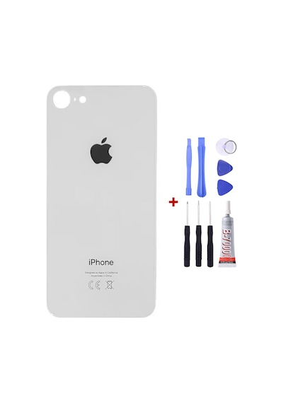 Apple Uyumlu iPhone Se 2020 Beyaz Arka Cam Kapak Arka Pil Kapağı
