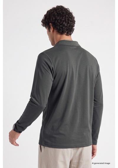 Tommy Life Haki Rahat Form Basic Erkek Polo Yaka T-shirt - 88512