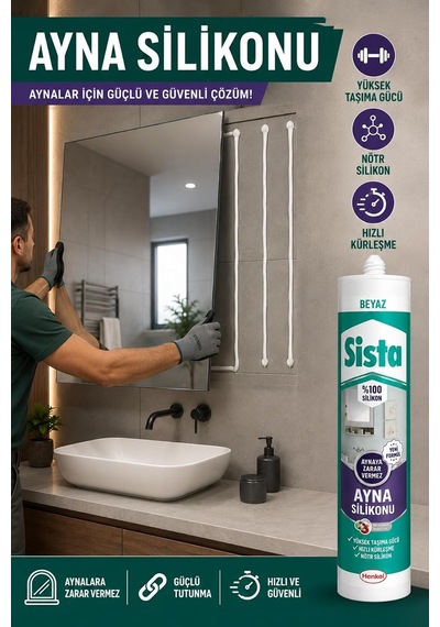 Ayna Silikonu Beyaz %100 Silikon Nötr Kürleşmeli Güçlü Yapıştırıcı Diğer