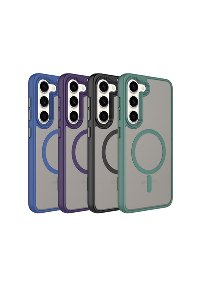 Galaxy Uyumlu S23 Plus Kılıf Mat Arka Yüzey Wireless Şarj Özellikli Casen Flet Magsafe Kılıf