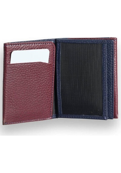 Guard Lacivert - Bordo Çift Renk Bölmeli Hakiki Deri Kartlık Erkek / Kadın P1309 Lacivert