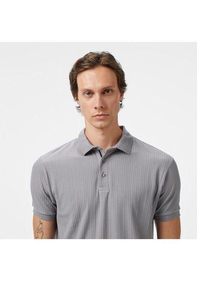 Nautica Erkek Gri Regular Fit Polo Yaka T-shirt Düz K55303t Gri