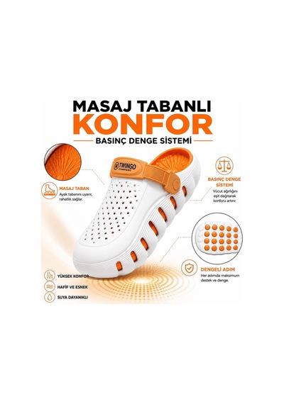 Premium Comfort Unisex Ortopedik Günlük, Masaj Tabanlı Basınç Denge Sistemli Plaj Ve Hastane Terliği Beyaz Premium Comfort Unisex Ortopedik Günlük, Masaj Tabanlı Basınç Denge Sistemli Plaj Ve Hastane Terliği Beyaz