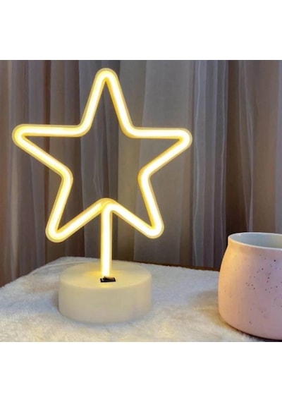 Yıldız Neon Led Lamba Sarı