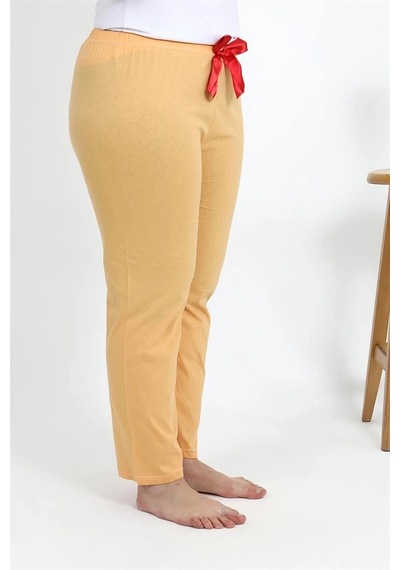 Mtm My The Mall Kadın Pamuklu Büyük Beden Alt Pijama Sarı Sarı