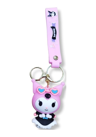Kuromi V1 Premium 3d Figürlü Lila Bilek Kayışlı Anahtarlık - 1 Adet