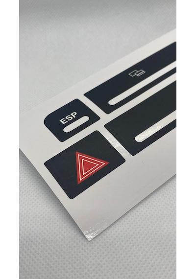 A4 B6 - B7 Kasa 2001-2008 Arası Dörtlü Sinyal Bardaklık Esp Düğmesi Sticker Etiket Tamir Kiti 1 Adet