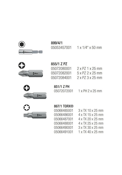 Wera Bit-Check 30 Metal 1 Bits Seti 05057434001