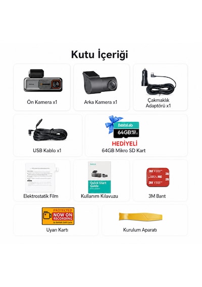 Botslab 360+ G980h Pro Ön Ve Arka Araç Kamerası Seti