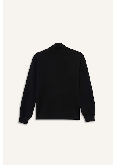 Defacto Oversize Geniş Kalıp Yarım Fermuarlı Modal Sporcu Sweatshirt D7126AX25SP Siyah