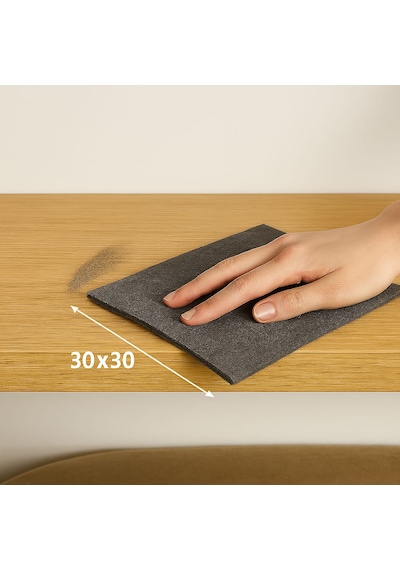 Nobera Premium Koyu Gri Keçe Sihirli Temizlik Bezi 30x30 Cm Gri