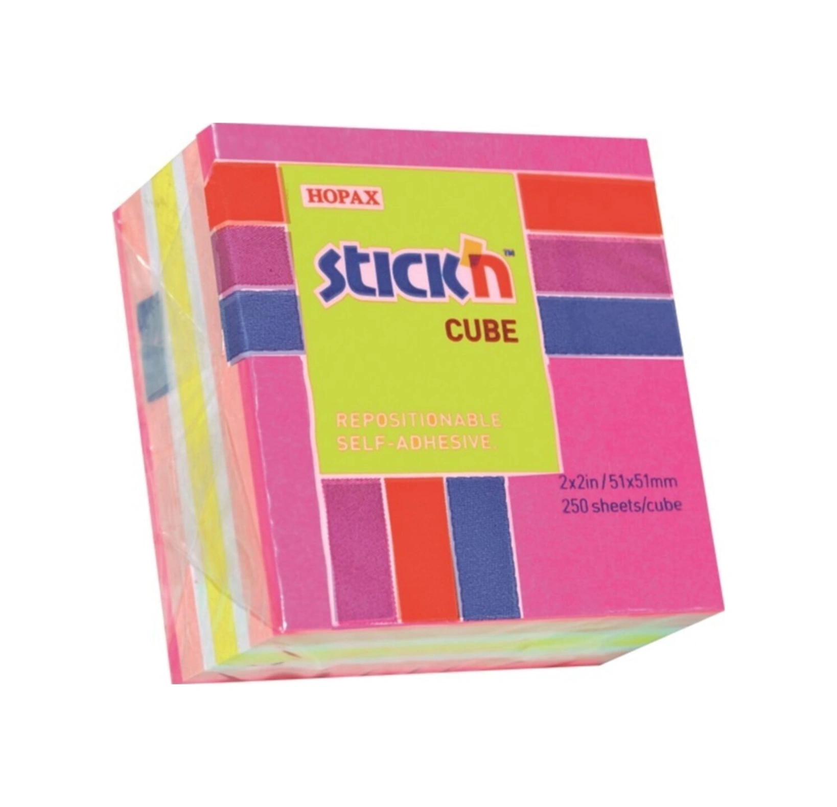 Stickn Küp Blok Mix-a Yapışkanlı Not Kağıdı 4 Renk 50x50mm 250 Yaprak 4 Paket 21533