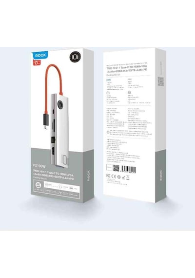 Tr30 10 In 1 Type-c To Hdmı Vga Audio Usb3.0x3 Sd/tf Lan Pd Çok Fonksiyonlu Dönüştürücü
