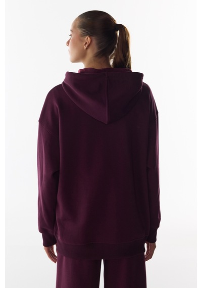 Penti Bordo Full Fermuarlı Şardonlu Active Uzun Kollu Sweatshirt