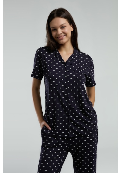 Arnetta Kadın Lacivert Gömlek Pijama Lacivert