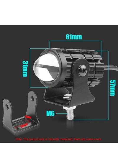 Beyaz / Sarı Renkli Universal Motosiklet Sis Farı Mini Spot Lens Led Far Uyumlu 1 Adet
