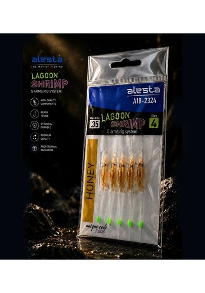 Alesta Lagoon Shrımp Rıg X0288 5 Köstek 0.35mm No:6 İğne Renk:honey