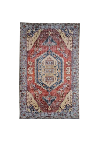 Çam Halı Anatolia 32-032 Etnik Eskitme Desenli Dokuma Tabanlı Yıkanabilir Şönil Salon Ve Oda Halısı Multi 4