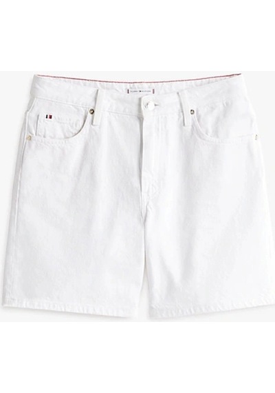 Tommy Hilfiger Dnm Straıght Short Rw Whıte Kadın Şort Ww0ww45924ycf Beyaz