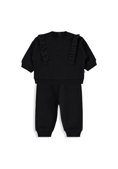 Civil Baby Fırfırlı Basic 6-18 Ay Takım - Siyah