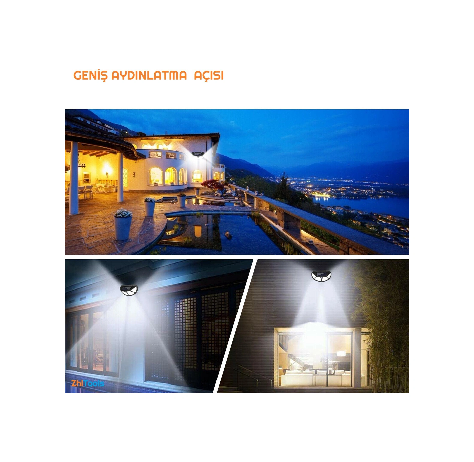 Zhltools Güneş Enerjili Hareket Sensörlü 102 Led Bahçe Lambası Solar