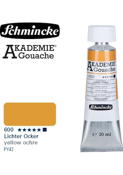 Akademie Guaj Boya 20ml 600 Yellow Ochre Yellow Ochre