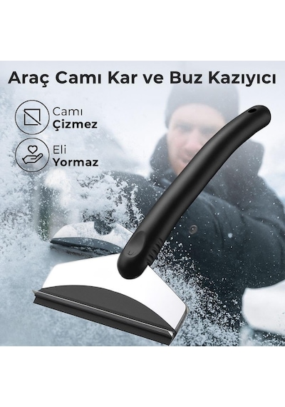 Coofbe 25 Cm Araç Cam Don Kar Kazıyıcı Araç Camı Buz Kazıyıcı Kar Temizleme Aracı Araç Ön Çam Silme Aparat Diğer