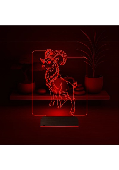 Luvivia Koç Burcu 3d Lamba - Masa Gece Lambası Şeffaf