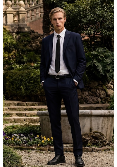 AC&Co / Altınyıldız Classics Erkek Lacı Slim Fit Dar Kesim Mono Yaka Takım Elbise