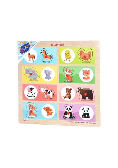 Ony-366-367 Ahşap Tutmalı Eşleştirme -hayvanlar Ve Yruları