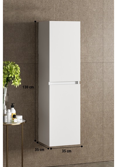 Yıldız 35 130 Cm Beyaz Balon Mdf Asma Banyo Boy Dolabı Beyaz Yıldız 35 130 Cm Beyaz Balon Mdf Asma Banyo Boy Dolabı Beyaz