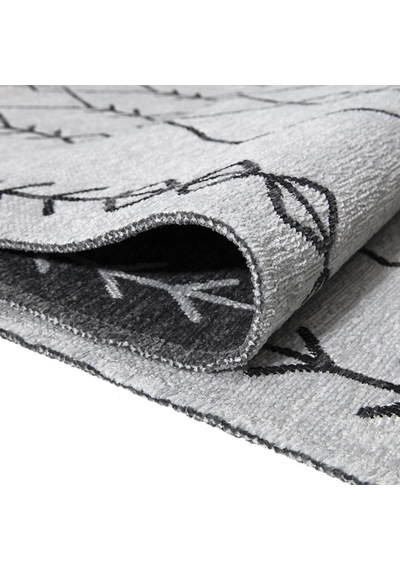Palermo-6816a Antrasit Gri Çift Taraflı Yıkanabilir Dokuma Kolay Temizlenir Halı Kilim