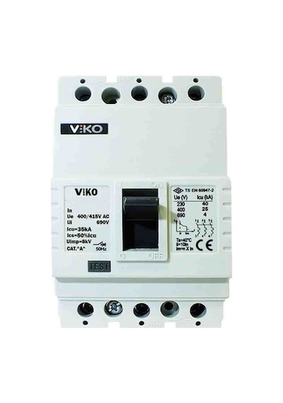 Viko VMF1-63-SN2 63A 3 Kutuplu 25kA Sabit Kompakt Şalter