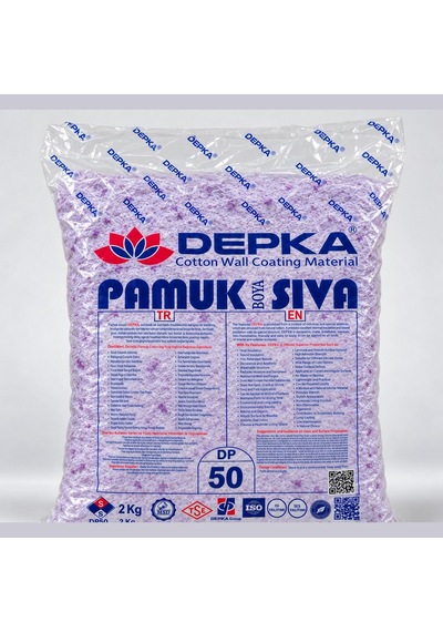 Depka Pamuk Sıva Dp50 2 Kg 7-8 M² İpek Sıva Alternatifi Isı Ve Ses Yalıtımlı Dekoratif Sıva