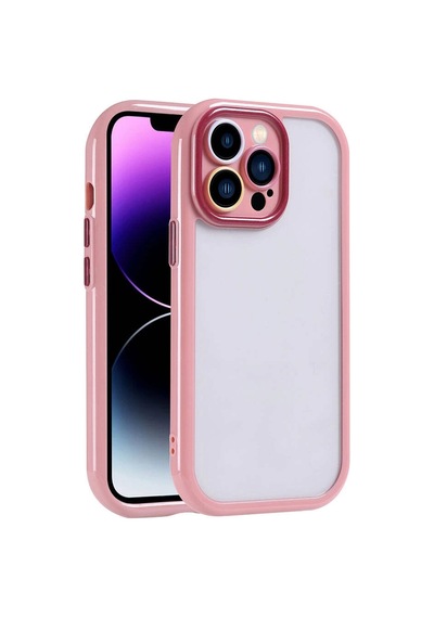 Apple Uyumlu iPhone 14 Pro Max Kılıf Kamera Korumalı Renkli Kenar Ve Çerçeve Tasarımlı Redclick Vitamin Kapak - Mürdüm
